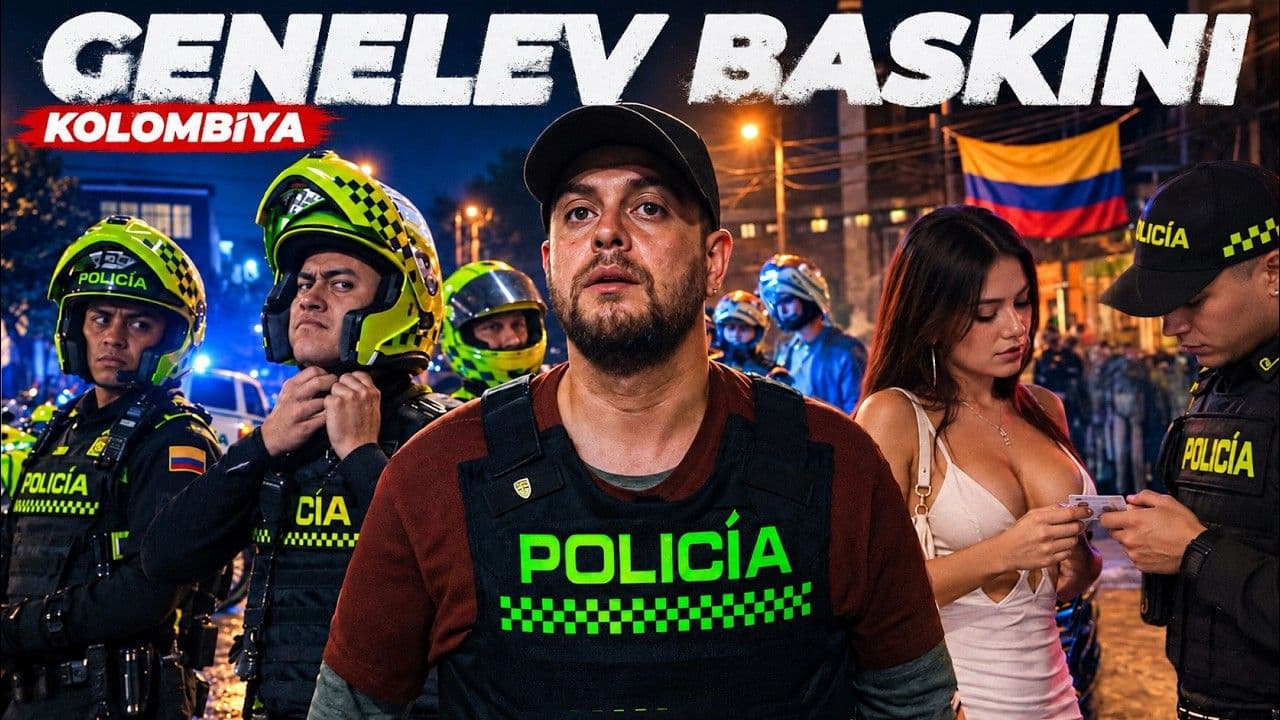 Alper Rende Kolombiya'daki gece çekiminde polislerle birlikte